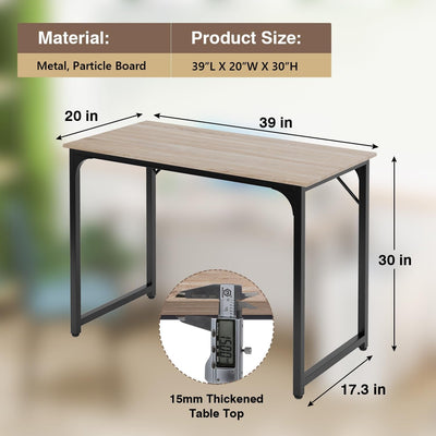 39 Inches Computer Desk, Modern Simple Style Desk for Home Office, Study Student Writing Desk,Nature-2