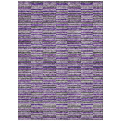 9' X 12' Purple And Lavender Striped Washable Indoor Outdoor Area Rug-6
