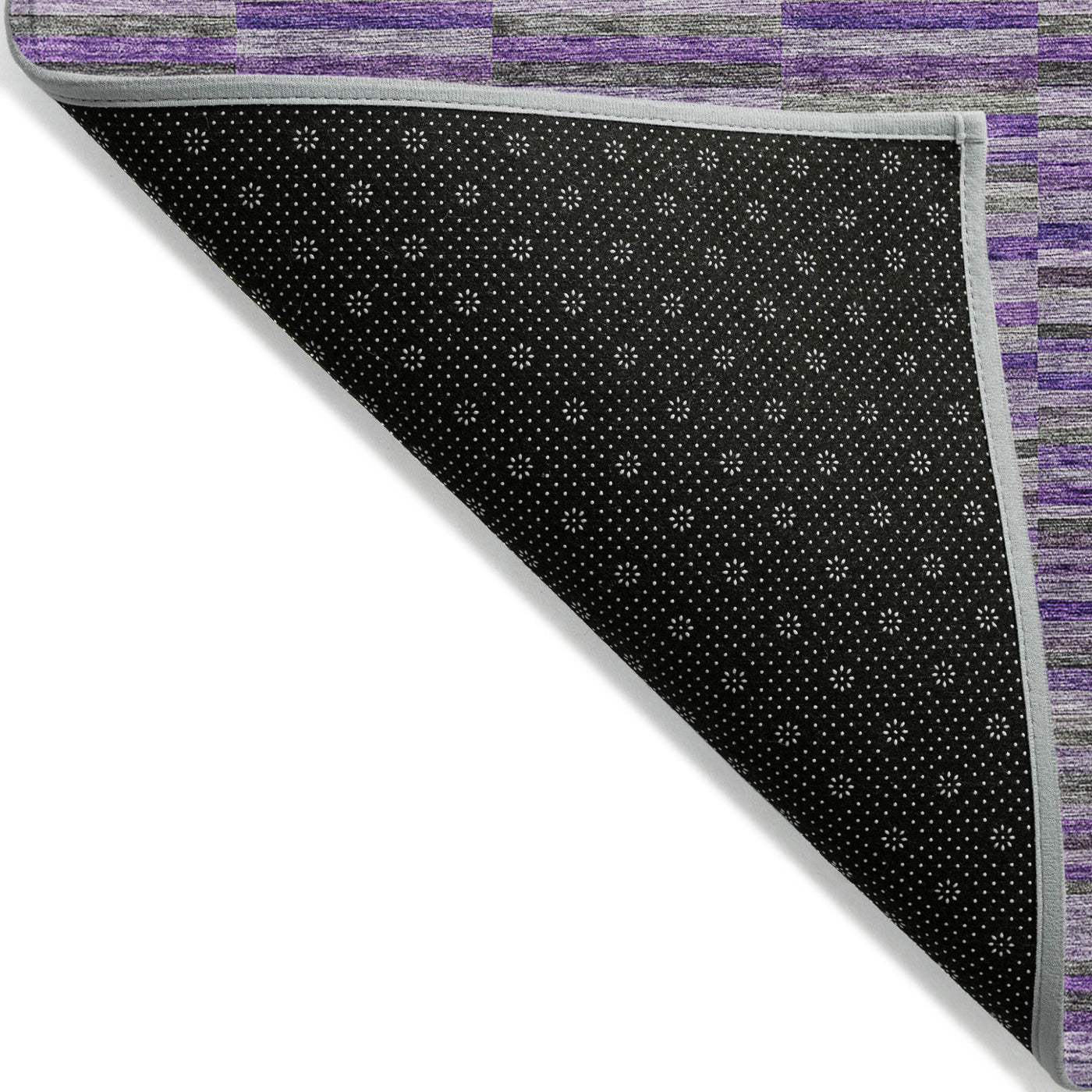 9' X 12' Purple And Lavender Striped Washable Indoor Outdoor Area Rug-3