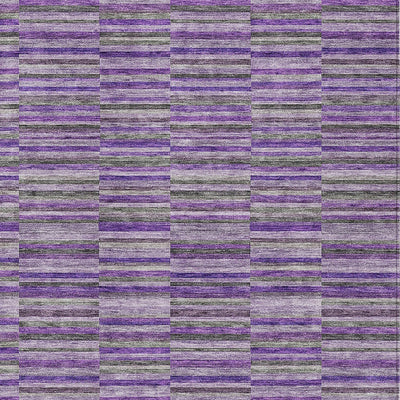 9' X 12' Purple And Lavender Striped Washable Indoor Outdoor Area Rug-5