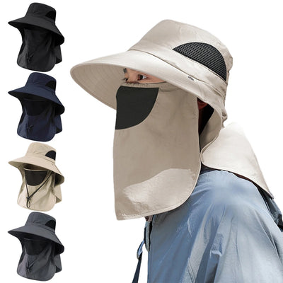 1Set Summer Sun Hats Neck Flap Fisherman Hat UV Protection Outdoor Hunting Fishing Cap For Hiking Camping Visor Bucket Hat