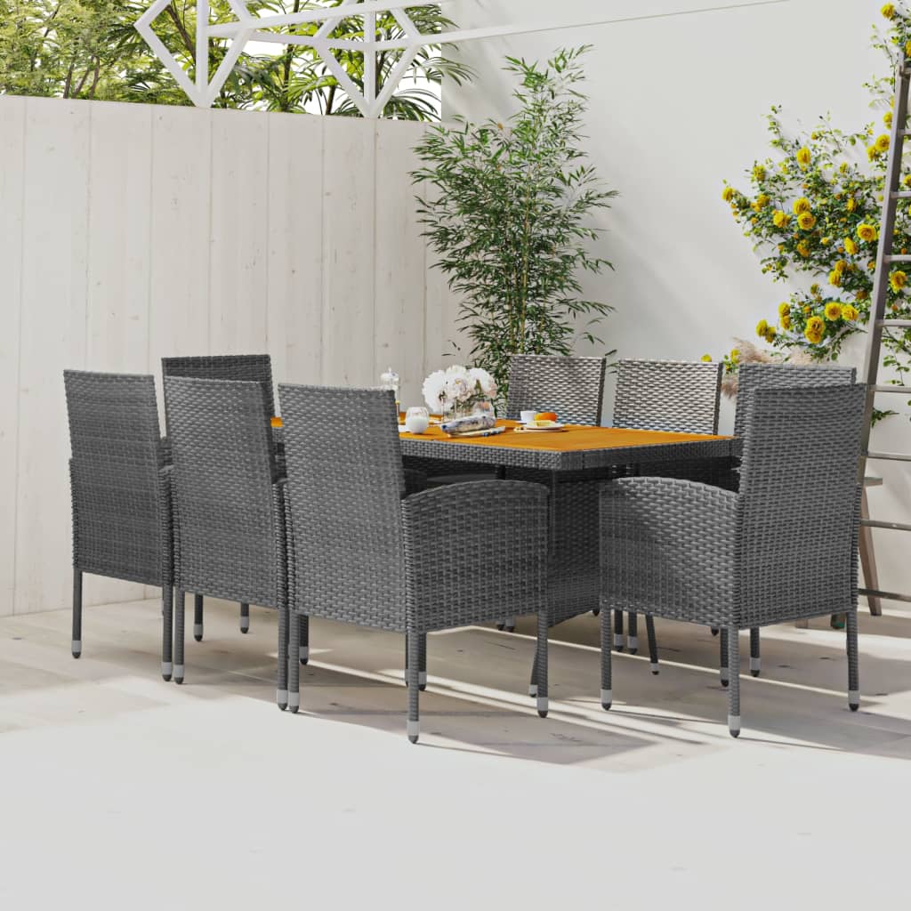 vidaXL Patio Dining Set Garden Outdoor Wicker Conversational Set PE Rattan-9