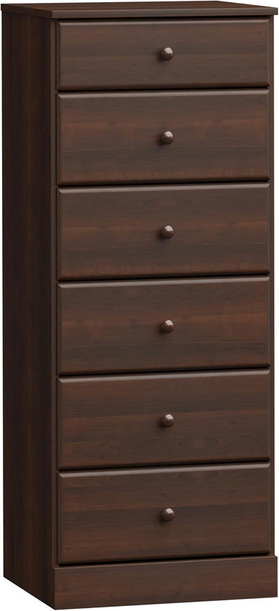 Astrid Tall Brown Dresser: 16.5"D X 19.75"W X 50"H, 6-Drawer Chest for Bedroom by  - Perfect Chest of Drawers for Ample Storage-0