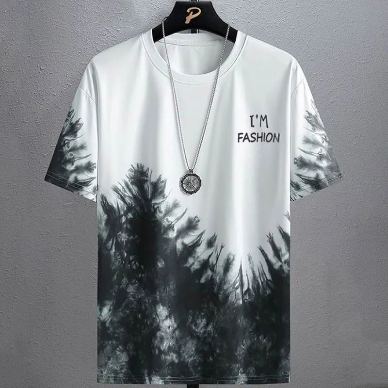 Suits for men 2025 Summer Fashion Polyester Thin Casual Breathable Short Sleeve Printed Sports T-shirt + Shorts Basketball Set