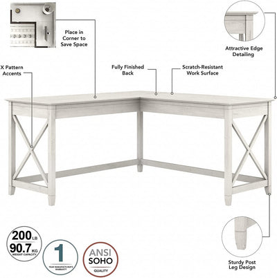 Key West L Shaped Desk with Mobile File Cabinet-3