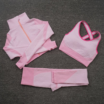 Three-piece Stretch Fitness Pants Sports Yoga Suit