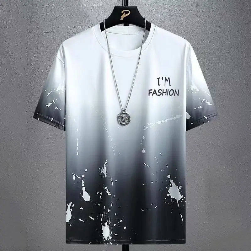 Suits for men 2025 Summer Fashion Polyester Thin Casual Breathable Short Sleeve Printed Sports T-shirt + Shorts Basketball Set