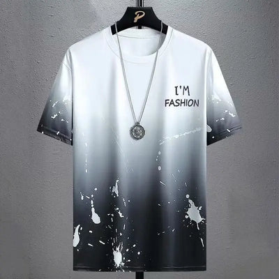 Suits for men 2025 Summer Fashion Polyester Thin Casual Breathable Short Sleeve Printed Sports T-shirt + Shorts Basketball Set
